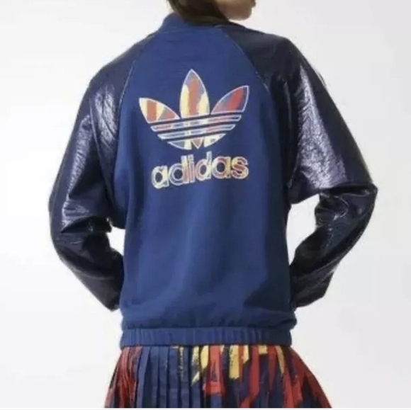 Adidas Originals Paris Logo Track Jacket Navy Firebird Supergirl Shiny size XS - Picture 1 of 14